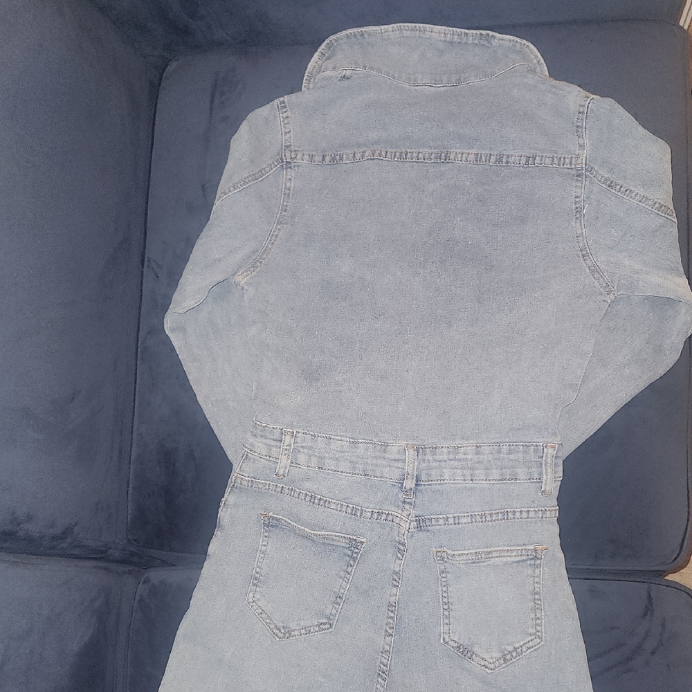 Women's Denim Jean Shorts/Romper - Picture 3 of 5
